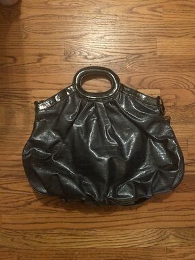 Women’s Black/Blue Faux Leather Y2K Early 2000s Early 00s Textured Crossbody Bag